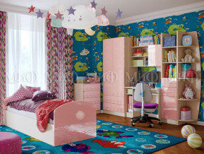 Детская комната Юниор-2 Розовый металлик в Новом Уренгое - novyj-urengoj.magazinmebel.ru | фото