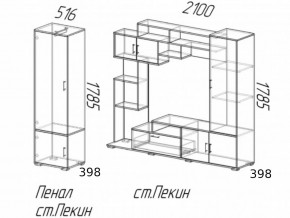 Гостиная Пекин с пеналом Венге-Лоредо в Новом Уренгое - novyj-urengoj.magazinmebel.ru | фото - изображение 3