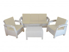 Комплект уличной мебели Yalta Premium Terrace Triple Set белый в Новом Уренгое - novyj-urengoj.magazinmebel.ru | фото