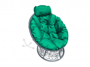 Кресло Папасан мини пружинка с ротангом зелёная подушка в Новом Уренгое - novyj-urengoj.magazinmebel.ru | фото
