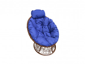 Кресло Папасан мини с ротангом синяя подушка в Новом Уренгое - novyj-urengoj.magazinmebel.ru | фото