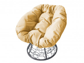 Кресло Пончик с ротангом бежевая подушка в Новом Уренгое - novyj-urengoj.magazinmebel.ru | фото