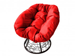 Кресло Пончик с ротангом красная подушка в Новом Уренгое - novyj-urengoj.magazinmebel.ru | фото