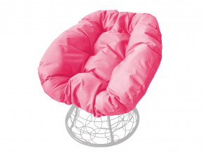Кресло Пончик с ротангом розовая подушка в Новом Уренгое - novyj-urengoj.magazinmebel.ru | фото