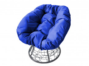 Кресло Пончик с ротангом синяя подушка в Новом Уренгое - novyj-urengoj.magazinmebel.ru | фото