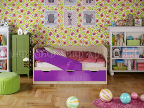 Кровать Бабочки 1600 Фиолетовый металлик в Новом Уренгое - novyj-urengoj.magazinmebel.ru | фото