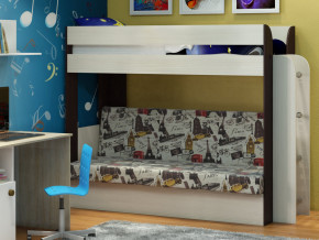 Кровать двухъярусная Карамель 75 венге ткань биг бен в Новом Уренгое - novyj-urengoj.magazinmebel.ru | фото - изображение 1