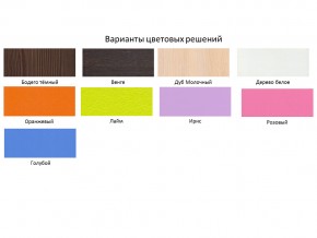 Кровать двухъярусная Юниор 1 Дуб молочный-Лайм/Голубой без бортика в Новом Уренгое - novyj-urengoj.magazinmebel.ru | фото - изображение 2