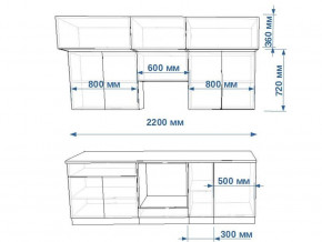 Кухонный гарнитур арт 1 Тальк Дуб сонома 2200 мм в Новом Уренгое - novyj-urengoj.magazinmebel.ru | фото - изображение 2